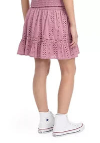 eyelet mini skort