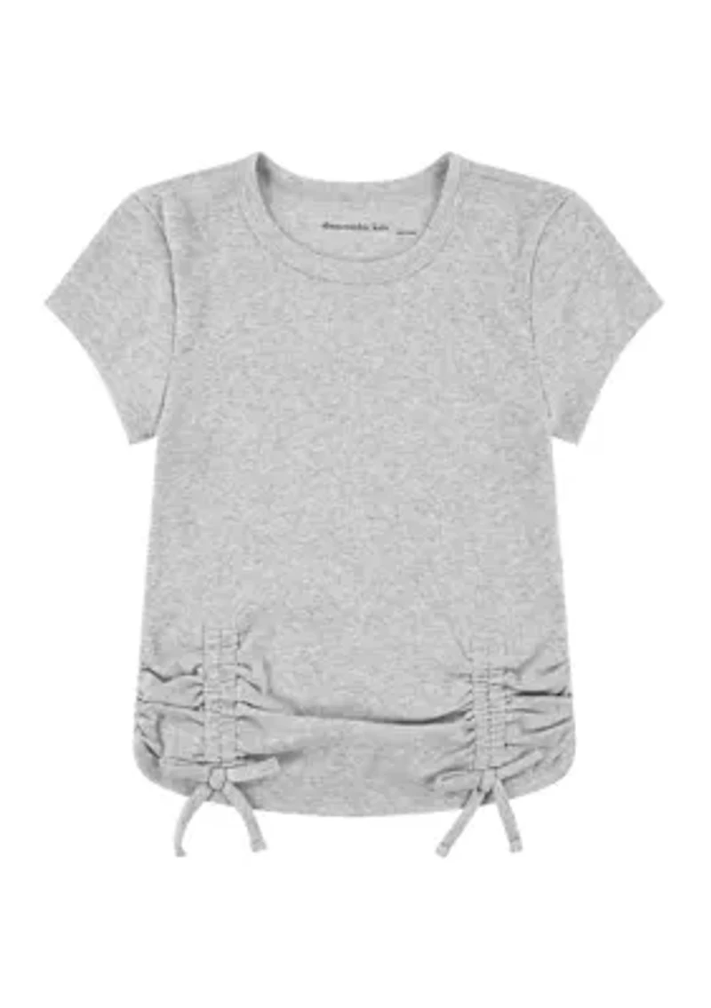 ruched side bow baby tee