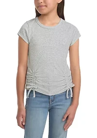 ruched side bow baby tee