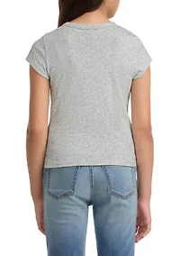 ruched side bow baby tee