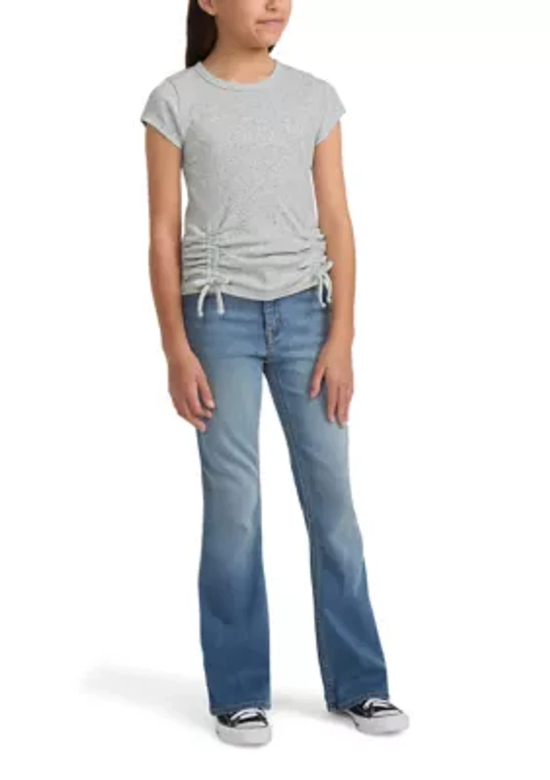 ruched side bow baby tee