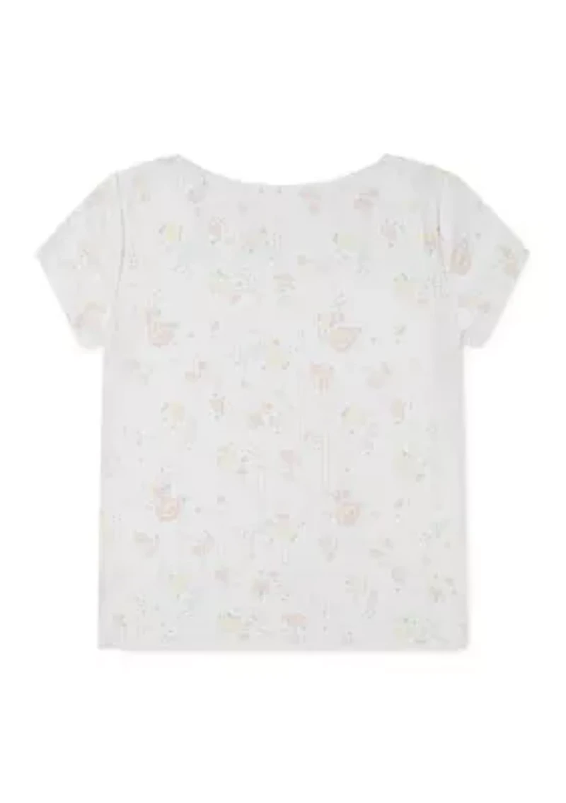 square neck pointelle t-shirt