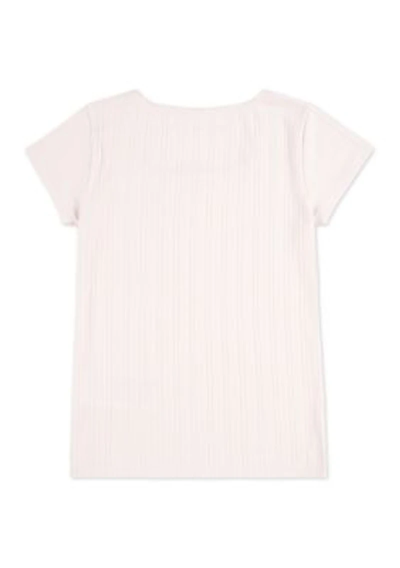 square neck pointelle t-shirt