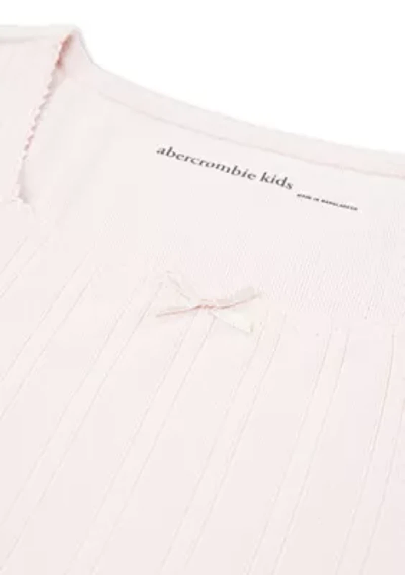 square neck pointelle t-shirt