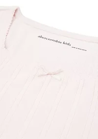 square neck pointelle t-shirt