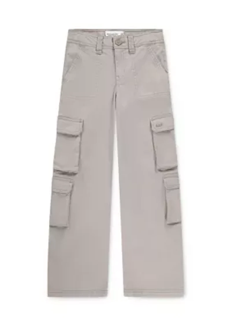 high rise cargo wide leg pants