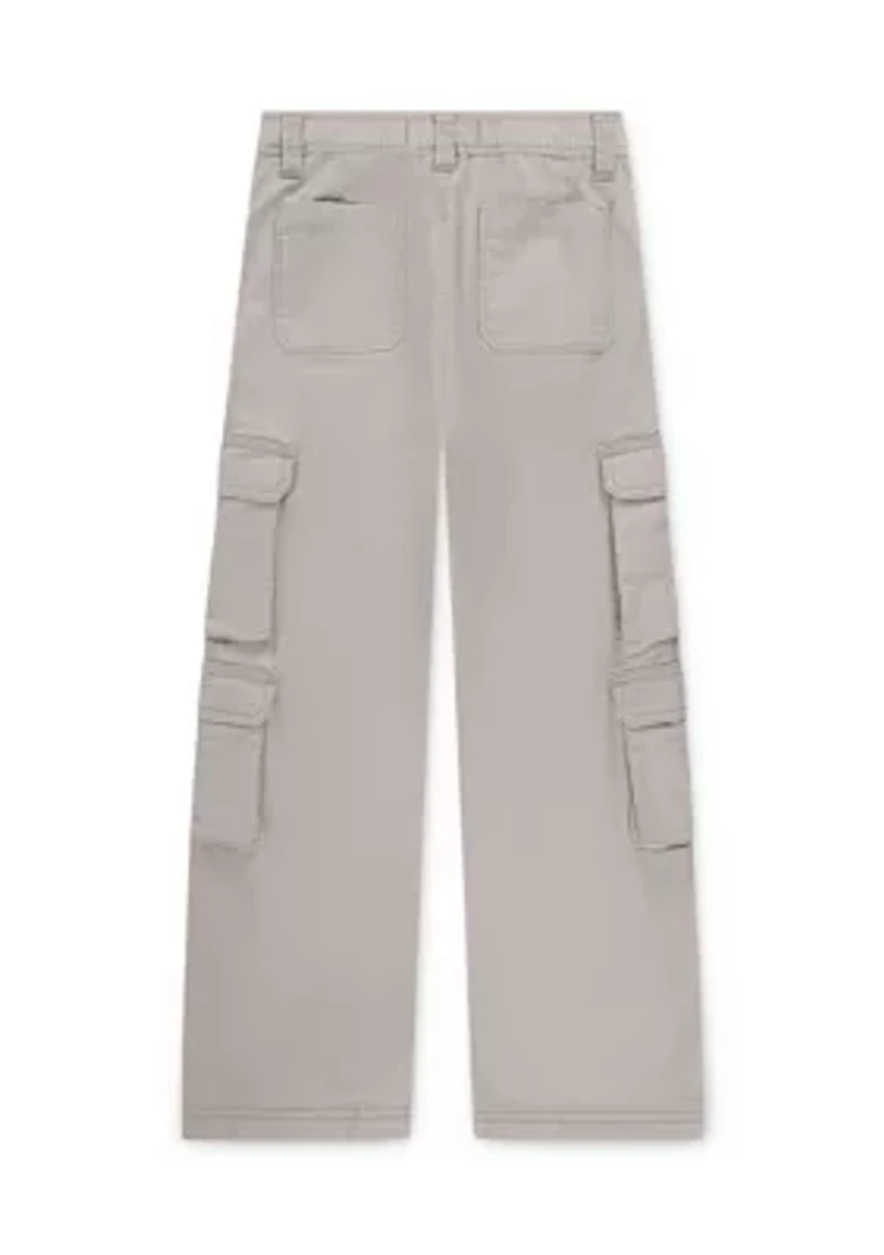 high rise cargo wide leg pants