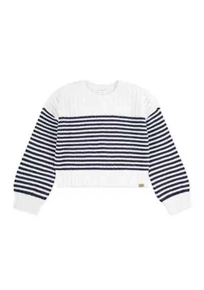 slash neck striped sweater