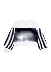 slash neck striped sweater