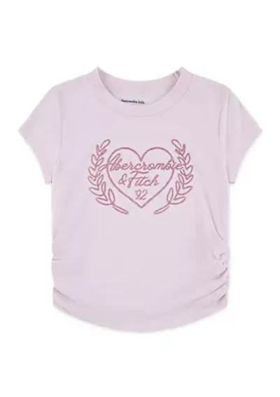 heart logo knit graphic t-shirt