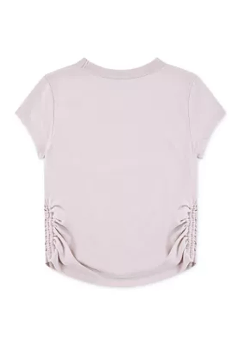 cotton ruched 1892 graphic t-shirt