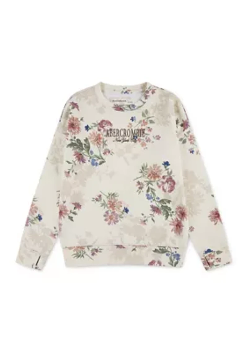 elongated crewneck fleece sweatshirt
