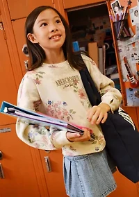 elongated crewneck fleece sweatshirt