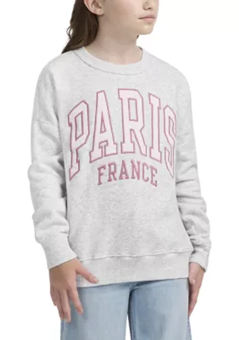paris fleece crew pullover