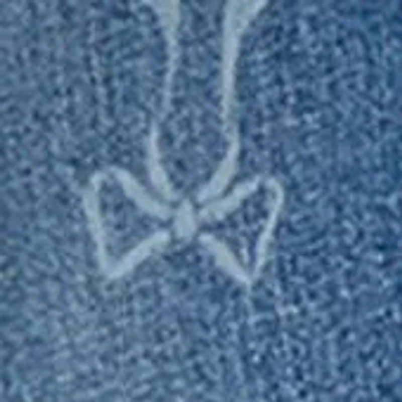 high waist wide leg bow print jeans