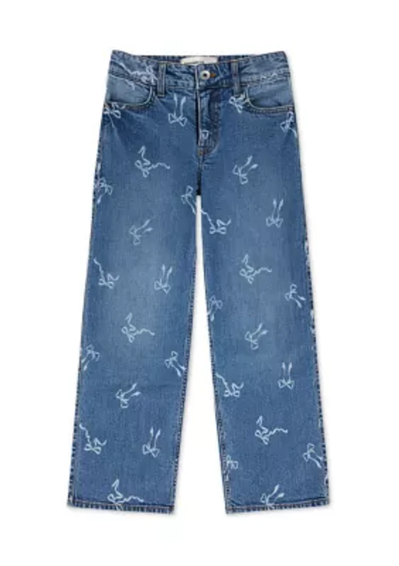 high rise discharge wide leg jeans