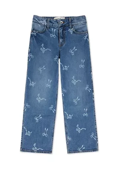 high rise discharge wide leg jeans