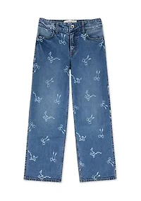 high rise discharge wide leg jeans
