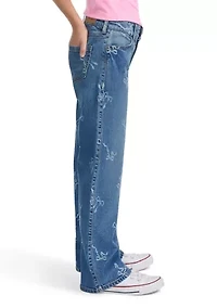 high rise discharge wide leg jeans