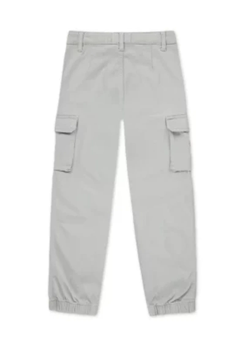 embroidered cargo joggers