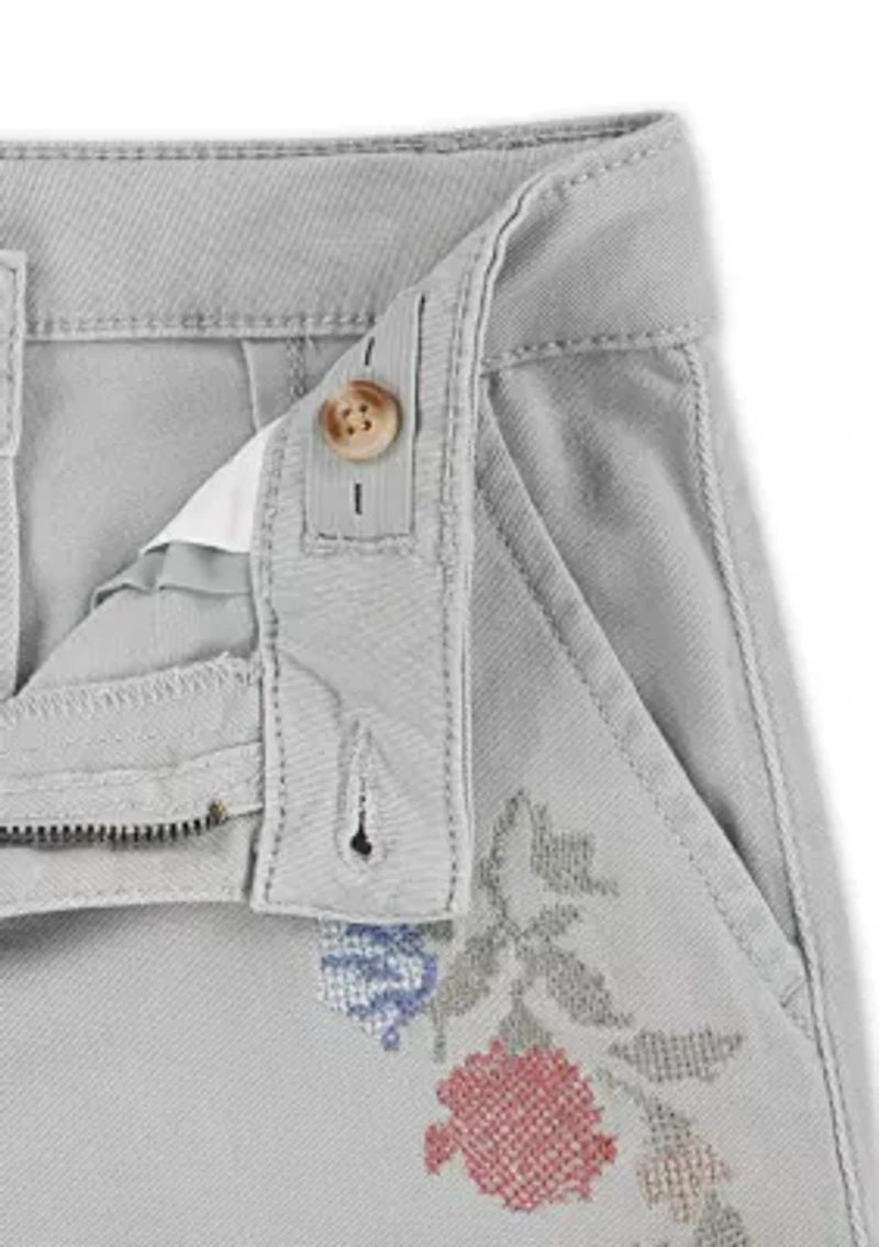embroidered cargo joggers