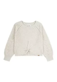 twist front crew sweater