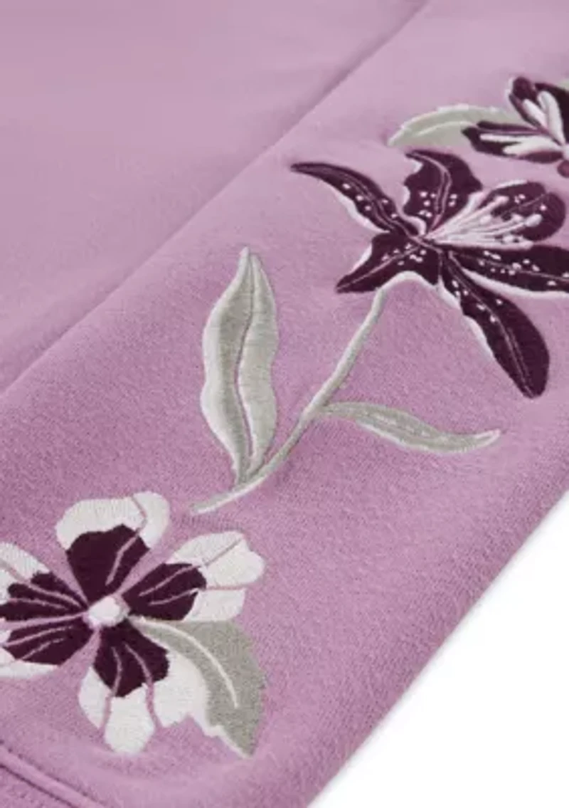 lily embroidered pullover hoodie