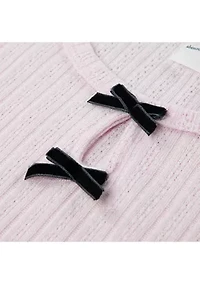 double bow pointelle top