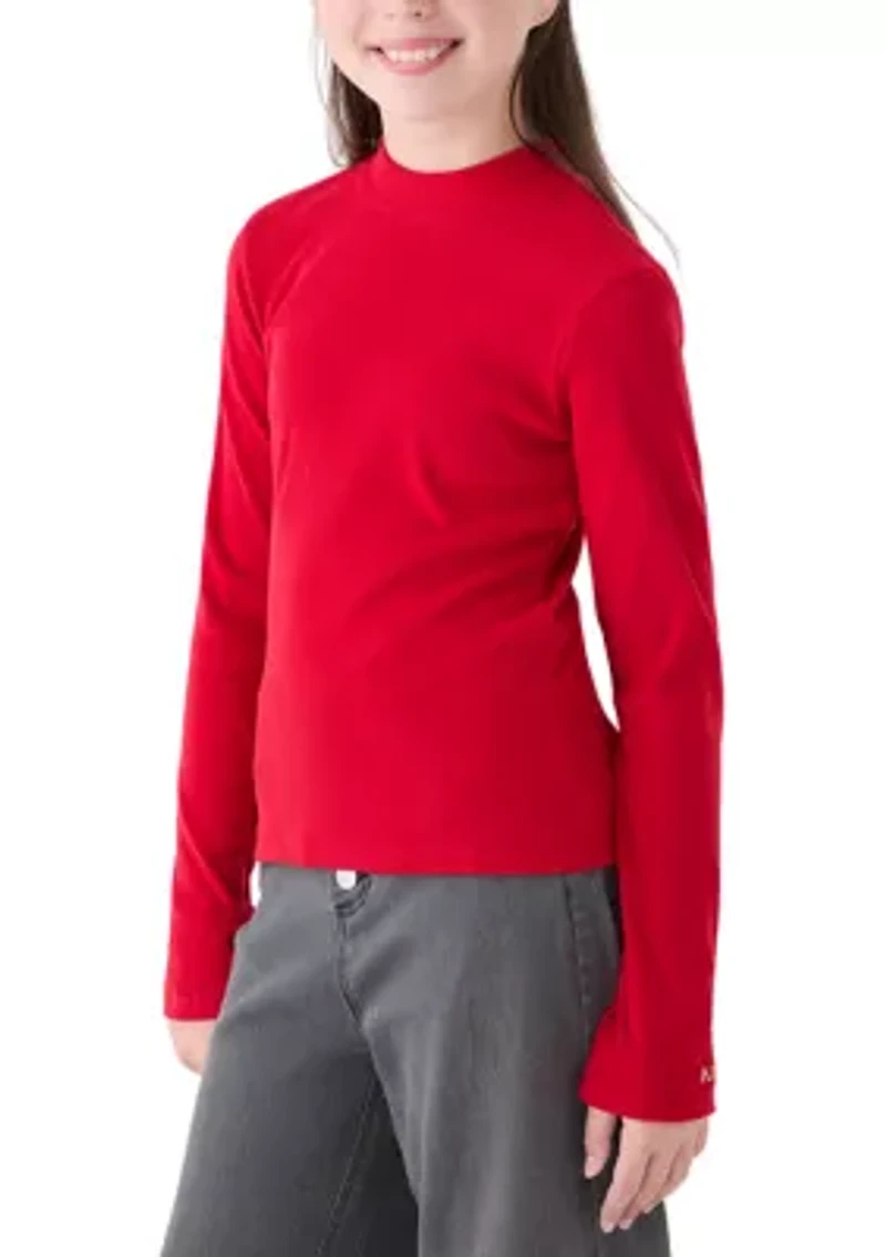 afg mock neck long sleeve top