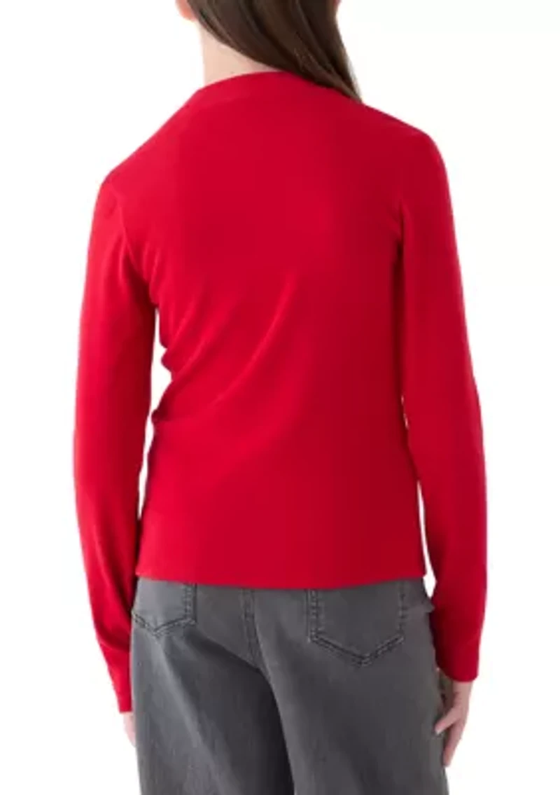 afg mock neck long sleeve top