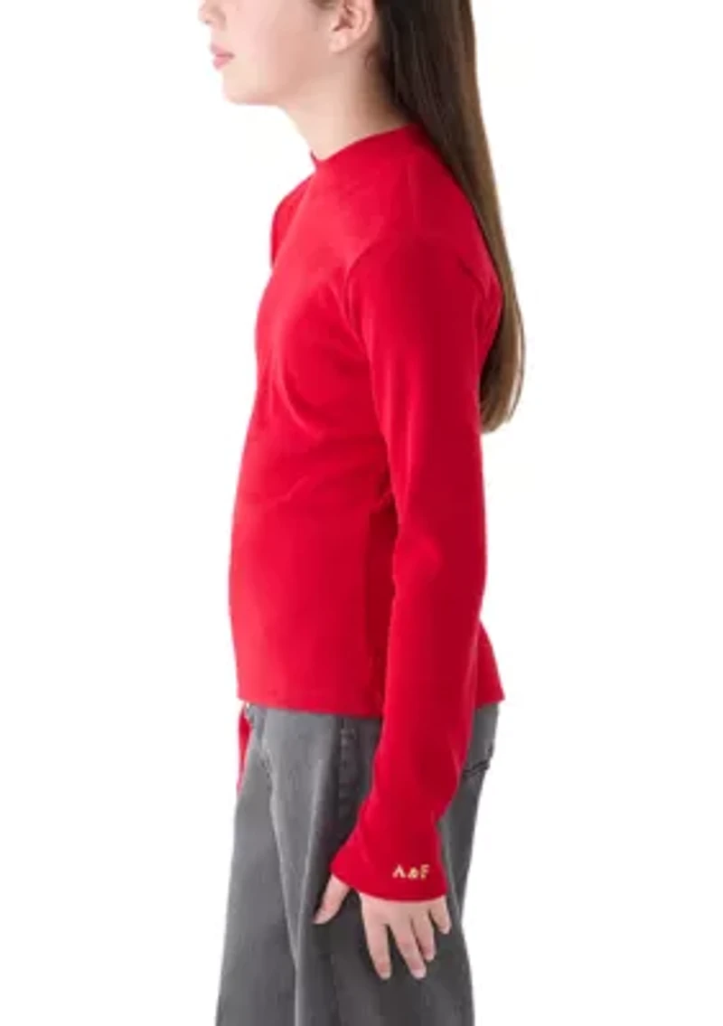 afg mock neck long sleeve top