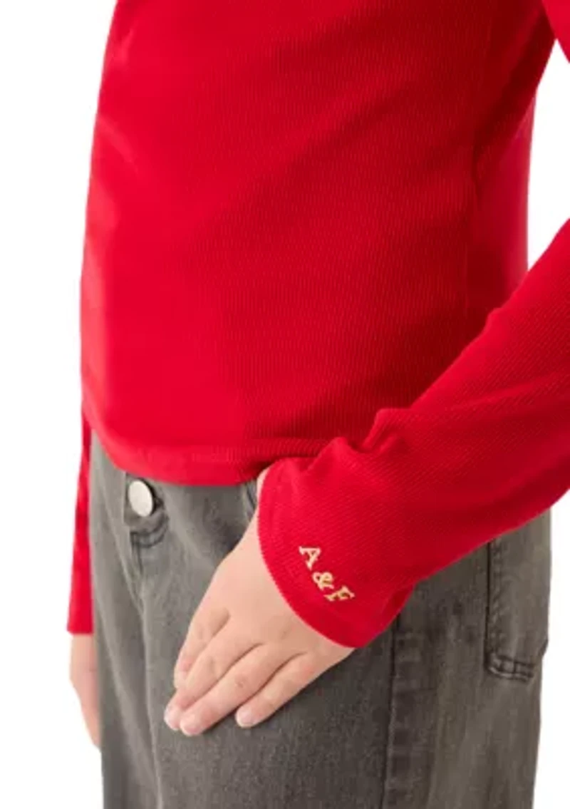 afg mock neck long sleeve top