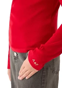 afg mock neck long sleeve top