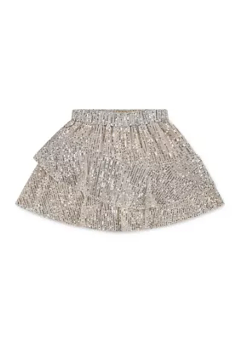 tiered sequin skort