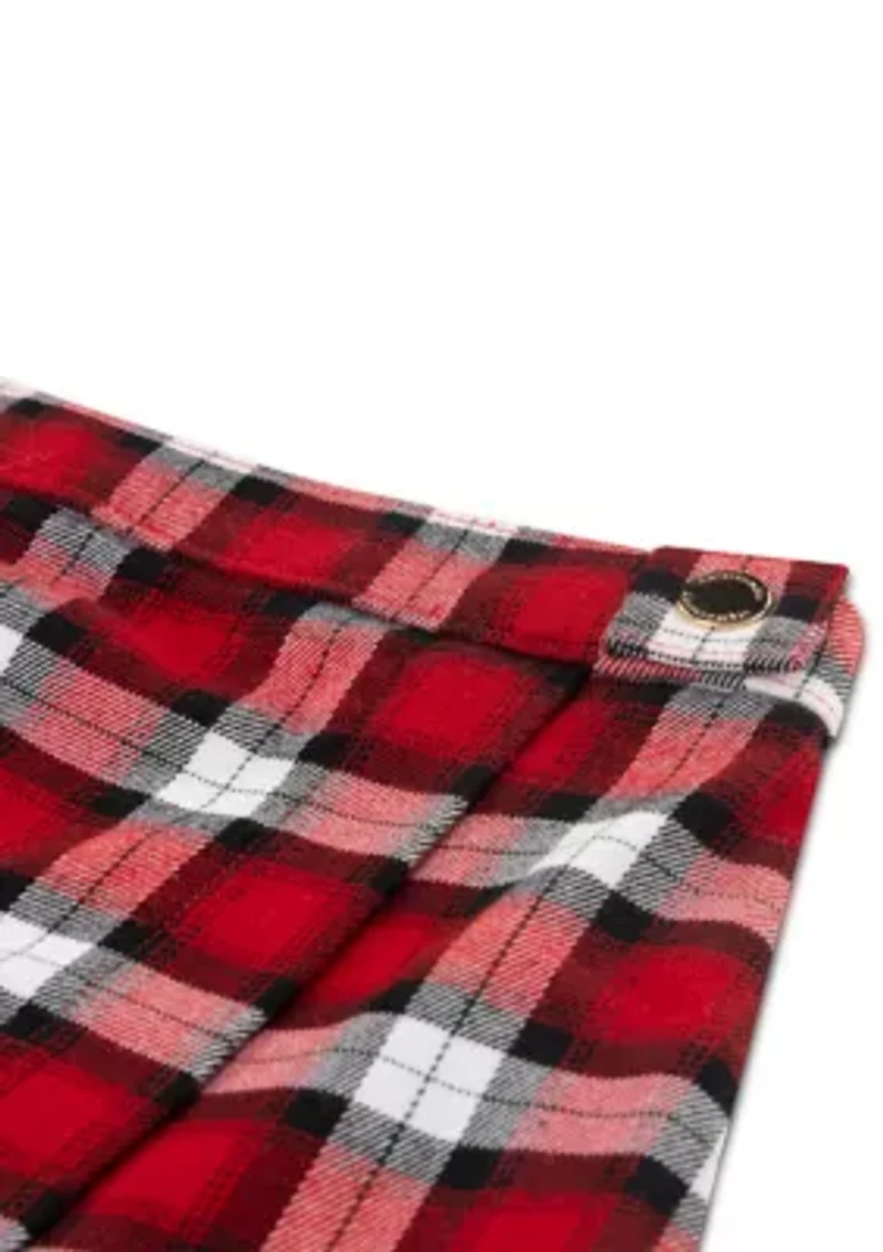 plaid wrap skort