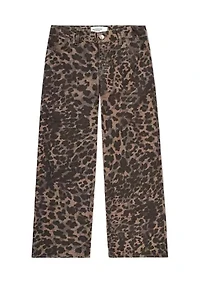 printed leopard baggy jeans