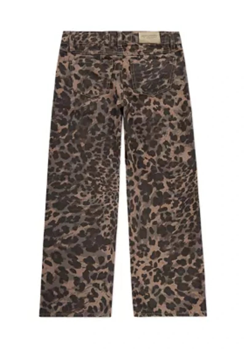 printed leopard baggy jeans