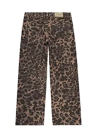 printed leopard baggy jeans