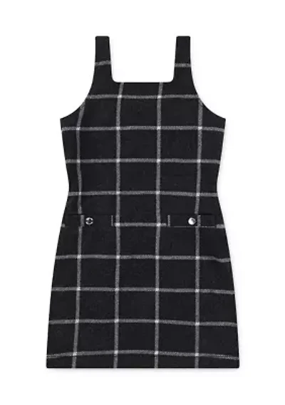 plaid pinafore dress