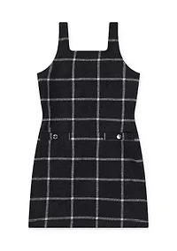 plaid pinafore dress