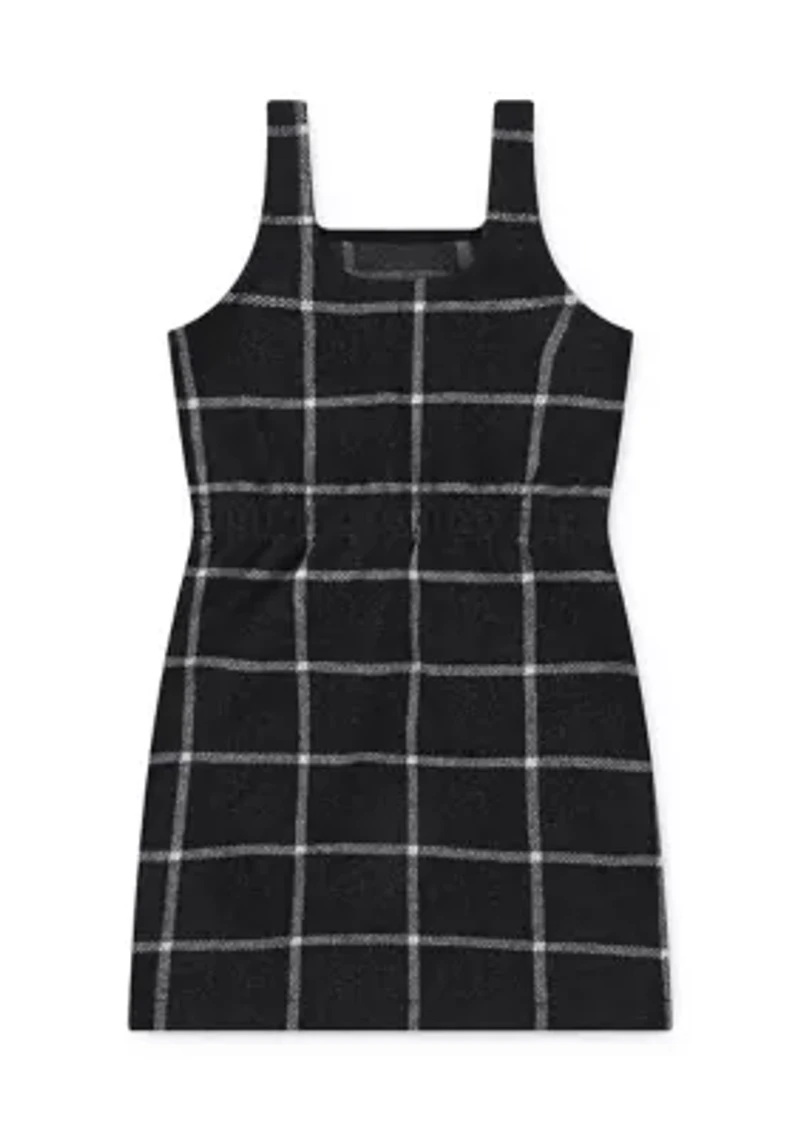 plaid pinafore dress