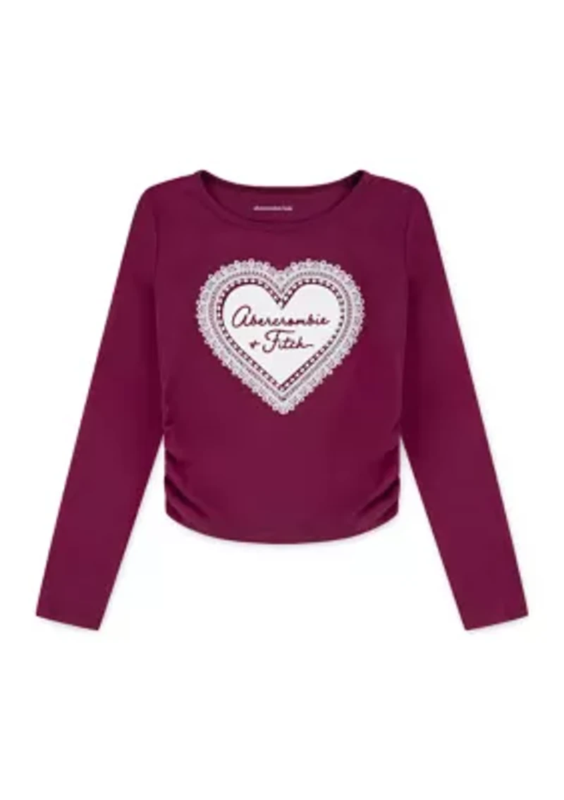 lacey long sleeve ruched tee