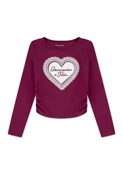 lacey long sleeve ruched tee