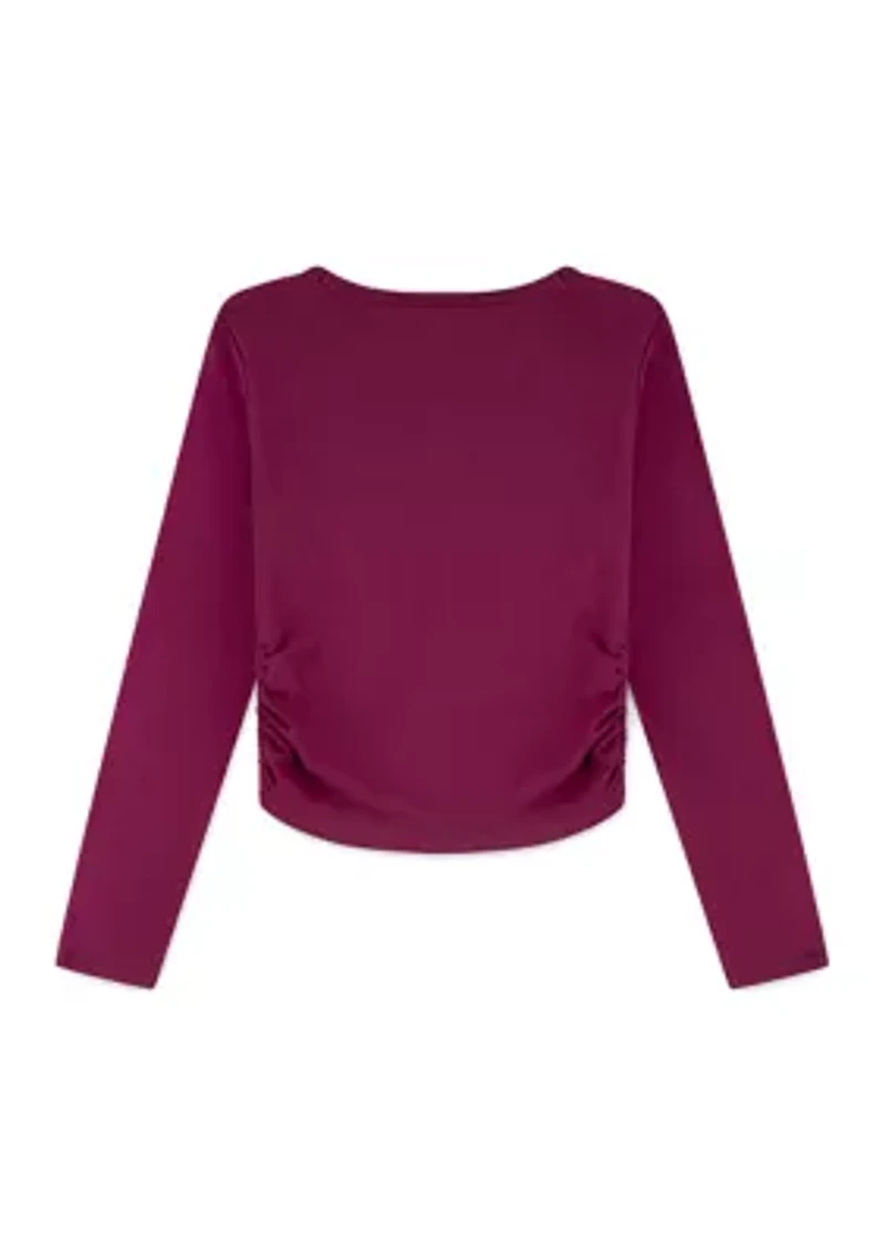 lacey long sleeve ruched tee