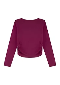 lacey long sleeve ruched tee