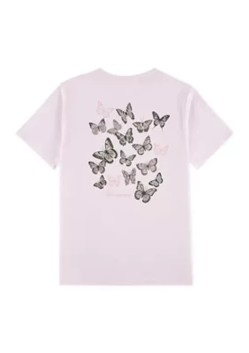 glitter butterflies t-shirt