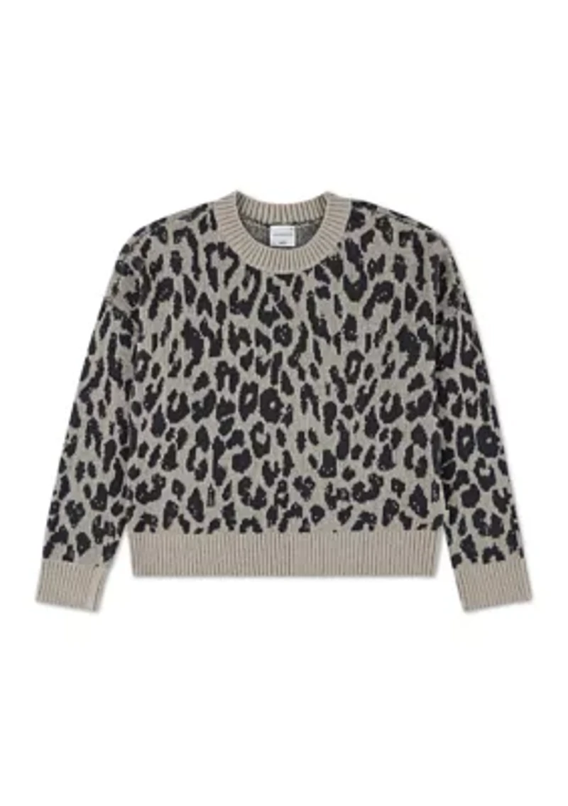 leopard crew sweater