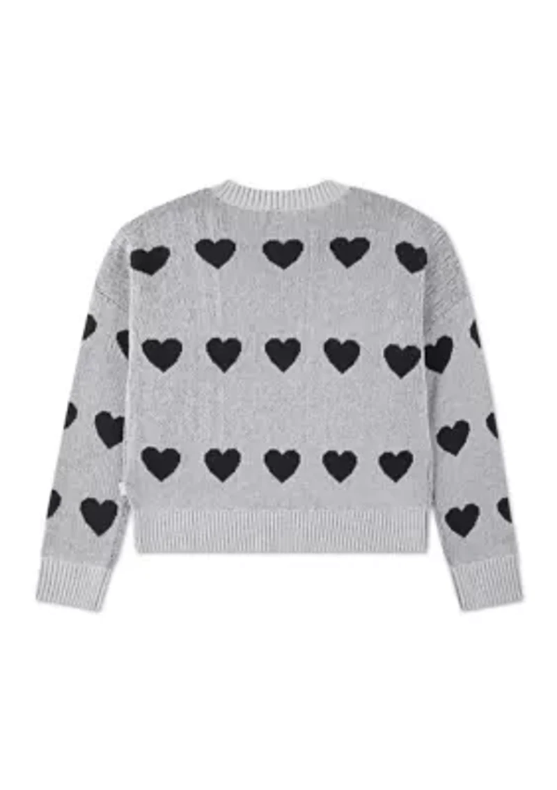 multi heart crew sweater