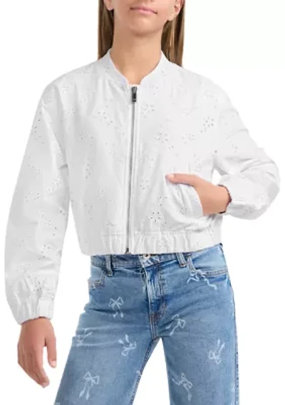 eyelet bomber jacket