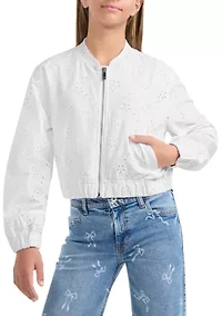 eyelet bomber jacket